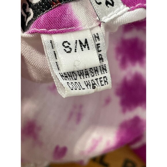 Baik Baik Honolulu Tunic Top Size Small Beaded V Neck Long Sleeve Tie Dye Boho - Picture 5 of 8